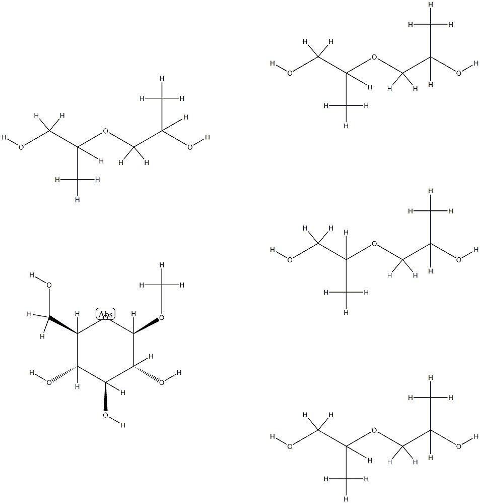 α-氢-ω-羟基-聚[氧代(甲基-1,2-亚乙基)]与甲基-β-D-吡喃葡糖苷(4:1)的醚化物                                                                                                                              , 61849-72-7, 结构式