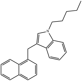 1-ペンチル-3-(1-ナフチルメチル)-1H-インドール 化学構造式