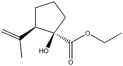 Cyclopentanecarboxylic acid, 1-hydroxy-2-(1-methylethenyl)-, ethyl ester, (1R,2R)-rel-(+)- (9CI) 结构式