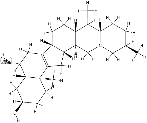 (5α,25α)-8,9-ジデヒドロセバン-3α,6β-ジオール 化学構造式