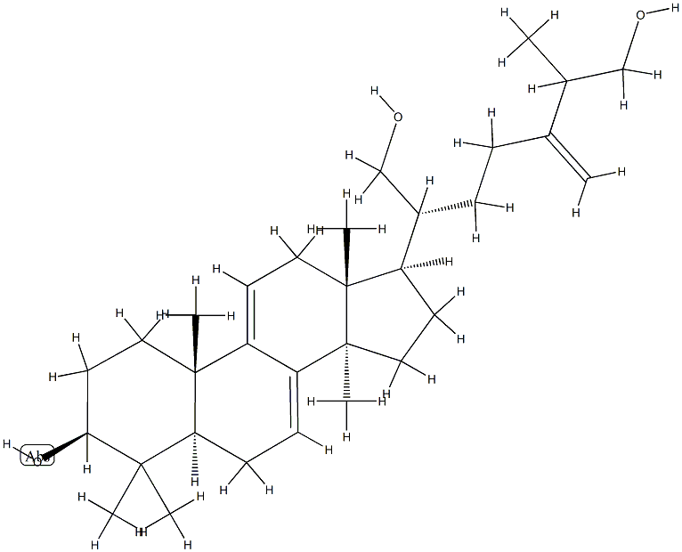 24-Methylene-5α-lanosta-7,9(11)-diene-3β,21,26-triol Structure