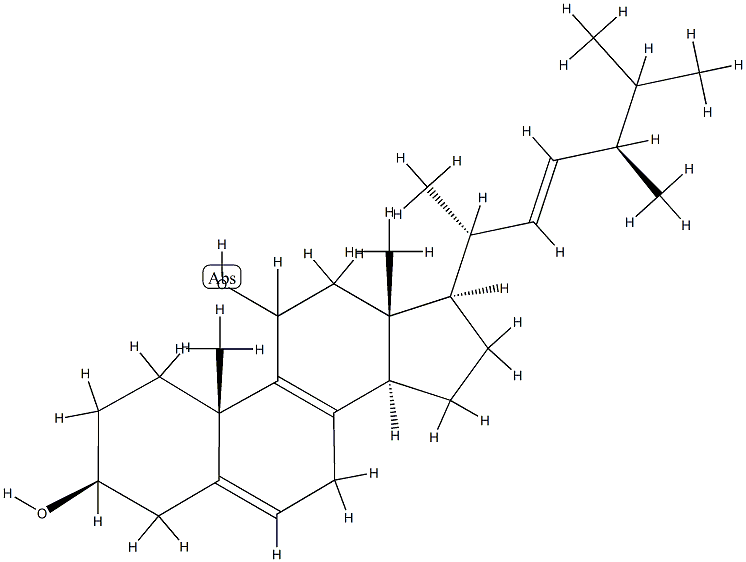 (22E)-Ergosta-5,8,22-triene-3β,11-diol,62005-66-7,结构式