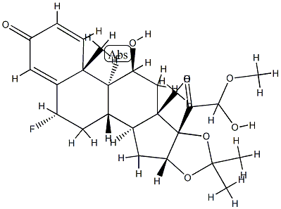 (6α,11β,16α)-6,9-Difluoro-11,21-dihydroxy-21-Methoxy-16,17-[(1-Methylethylidene)bis(oxy)]-pregna-1,4-diene-3,20-dione Struktur