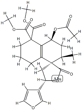 (3R,5S)-4'α-Acetoxy-5-(3-furyl)-2',3',4,4',5,6',7',8'-octahydro-2'α-methyl-2-oxospiro[furan-3(2H),1'(5'H)-naphthalene]-5',5'-dicarboxylic acid dimethyl ester Structure