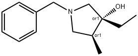 3-Pyrrolidinol,3-ethyl-4-methyl-1-(phenylmethyl)-,(3R,4S)-rel-(9CI) Struktur