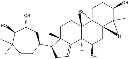 (13α,17α,20S,23R,24S)-21,25-エポキシ-4,4,8-トリメチル-5α-コレスタ-14-エン-3α,7α,23,24-テトラオール 化学構造式