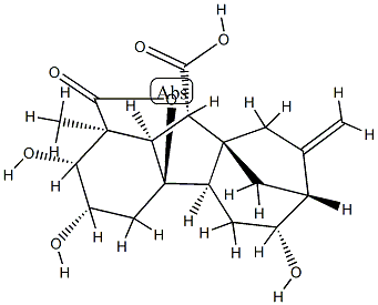 2β,3β,4aα,6β-Tetrahydroxy-1-methyl-8-methylenegibbane-1α,10β-dicarboxylic acid 1,4a-lactone Struktur