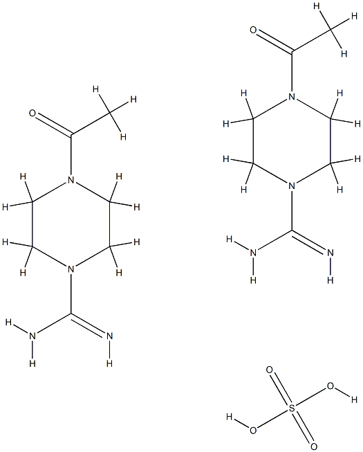 4-乙酰基哌嗪-1-甲脒半硫酸盐,62122-71-8,结构式