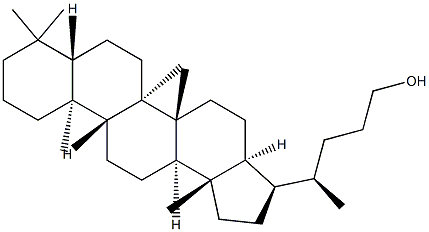(4R)-4-[(3R,3aS,5aR,5bR,7aS,11aS,11bR,13aR,13bS)-5a,5b,8,8,11a,13b-ヘキサメチル-イコサヒドロ-1H-シクロペンタ[a]クリセン-3-イル]ペンタン-1-オール 化学構造式