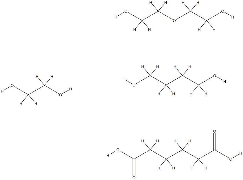 Hexanedioic acid, polymer with 1,4-butanediol, 1,2-ethanediol and 2,2-oxybisethanol Struktur