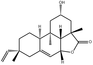 (2S)-8α-Vinyl-1,2,3,3a,5aβ,7,8,9,10,10aα,10b,10cβ-dodecahydro-2-hydroxy-3aβ,8,10bα-trimethyl-4H-phenanthro[10,1-bc]furan-4-one Struktur