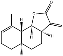(3aR)-3aα,4,5,5a,6,7,9aβ,9bα-オクタヒドロ-5aα,9-ジメチル-3-メチレンナフト[1,2-b]フラン-2(3H)-オン 化学構造式
