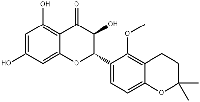 (2S,3S)-3',4'-Dihydro-3α,5,7-trihydroxy-5'-methoxy-2',2'-dimethyl-2,6'-bi[2H-1-benzopyran]-4(3H)-one Struktur