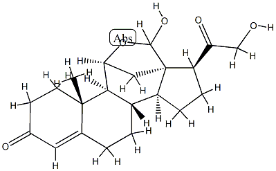 18,21-ジヒドロキシ-11β,18-エポキシプレグナ-4-エン-3,20-ジオン 化学構造式