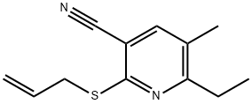 3-Pyridinecarbonitrile,6-ethyl-5-methyl-2-(2-propenylthio)-(9CI) Struktur