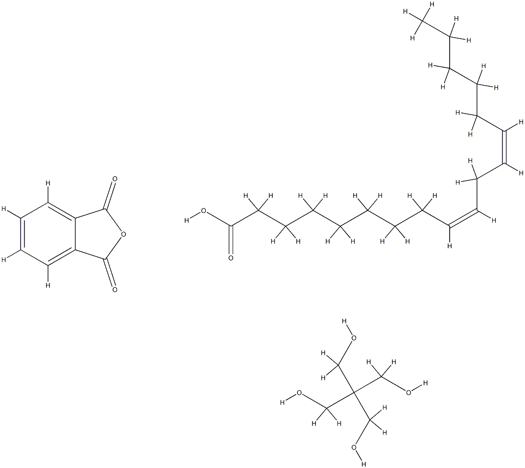 9,12-Octadecadienoic acid (Z,Z)-, polymer with 2,2-bis(hydroxymethyl)-1,3-propanediol and 1,3-isobenzofurandione Struktur