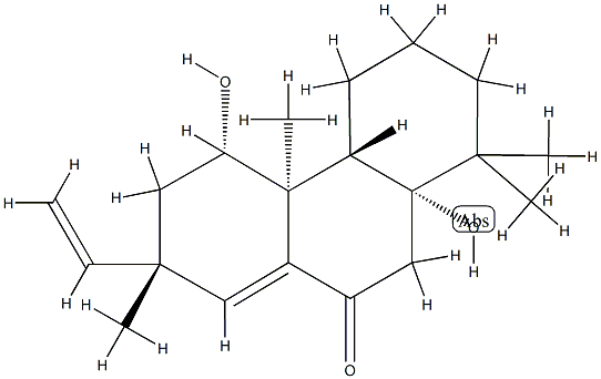 (4aS)-2,3,4,4aα,4b,5,6,7,10,10a-Decahydro-5β,10aβ-dihydroxy-1,1,4bβ,7-tetramethyl-7β-vinylphenanthren-9(1H)-one Struktur