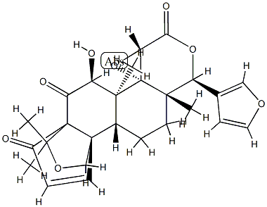 (1S,4aR)-1α-(3-Furanyl)-4b,5,9bα,10,11,11a-hexahydro-5α-hydroxy-4bβ,7,7,11aα-tetramethyl-7H,9H-9aα,6aα-propenofuro[3',4':5,6]naphth[2,1-c]oxireno[d]pyran-3,6,14(1H,3aαH)-trione Struktur