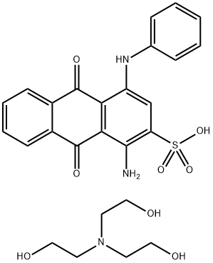 1-amino-4-anilino-9,10-dihydro-9,10-dioxoanthracene-2-sulphonic acid, compound with 2,2',2''-nitrilotris[ethanol] (1:1) Structure