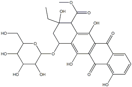 4-O-(glucopyranosyl)-epsilon-rhodomycinone Struktur