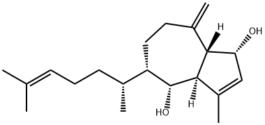 (1R)-5α-[(R)-1,5-Dimethyl-4-hexenyl]-1,3aα,4,5,6,7,8,8aβ-octahydro-3-methyl-8-methylene-1α,4α-azulenediol Struktur