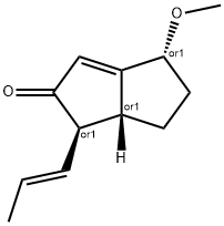 2(1H)-Pentalenone,4,5,6,6a-tetrahydro-4-methoxy-1-(1E)-1-propenyl-,(1R,4R,6aR)-rel-(9CI) Structure