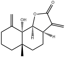(3aR)-3aα,4,5,5a,6,7,8,9,9a,9bα-Decahydro-9aα-hydroxy-5aβ-methyl-3,9-bis(methylene)naphtho[1,2-b]furan-2(3H)-one Struktur