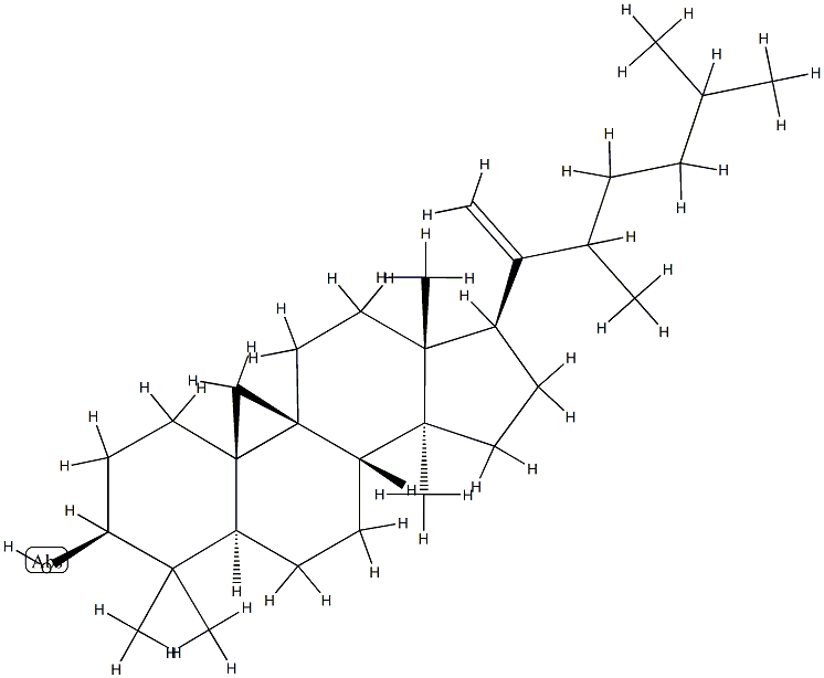 22-Methyl-9β,19-cyclo-5α-lanost-20-en-3β-ol Struktur