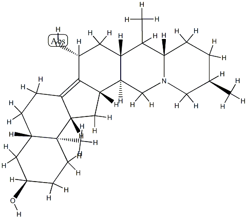 (5α,25α)-8,14-ジデヒドロセバン-3α,15β-ジオール 化学構造式