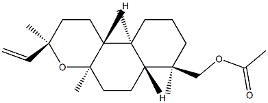 (3R,6aα,10bα)-3α-エテニルドデカヒドロ-3β,4aβ,7β,10aβ-テトラメチル-1H-ナフト[2,1-b]ピラン-7α-メタノールアセタート 化学構造式