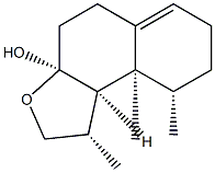(1S)-1,2,3a,4,5,7,8,9,9a,9bα-Decahydro-1α,9α,9aα-trimethylnaphtho[2,1-b]furan-3aα-ol Struktur