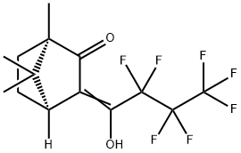 2-(Heptafluoropropylhydroxymethylene)-3-oxo-4-methyl-1β,4β-isopropylidenecyclohexane Struktur