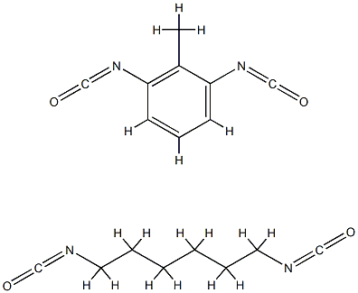 1,6-六亚甲基二异氰酸 酯、TDI的共聚物, 63368-95-6, 结构式