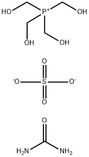 Tetrakis(hydroxymethyl)phosphonium sulfate urea polymer Struktur