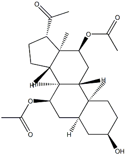 7α,12α-Bis(acetyloxy)-3α-hydroxy-5β-pregnan-20-one Struktur