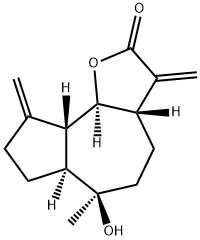 (3aS)-3aβ,4,5,6,6aα,7,8,9,9aβ,9bα-Decahydro-6β-hydroxy-6-methyl-3,9-bis(methylene)azuleno[4,5-b]furan-2(3H)-one Struktur