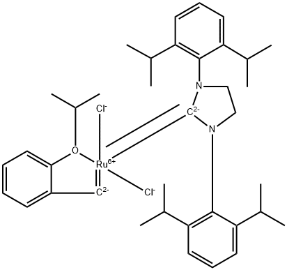 Dichloro[1,3-bis(2,6-isopropylphenyl)-2-imidazolidinylidene](2-isopropoxyphenylmethylene)ruthenium(II) 结构式