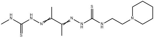 4-Methyl-4'-(2-piperidinoethyl)[1,1'-(1,2-dimethyl-1,2-ethanediylidene)bisthiosemicarbazide] Struktur
