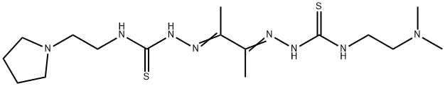 4-[2-(Dimethylamino)ethyl]-4'-[2-(pyrrolidin-1-yl)ethyl][1,1'-(1,2-dimethyl-1,2-ethanediylidene)bisthiosemicarbazide] 结构式