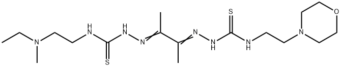 4-[2-(N-Ethyl-N-methylamino)ethyl]-4'-(2-morpholinoethyl)[1,1'-(1,2-dimethyl-1,2-ethanediylidene)bisthiosemicarbazide] Struktur