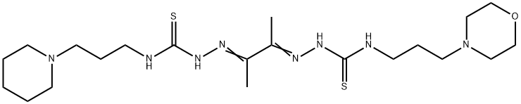 4-(3-Morpholinopropyl)-4'-(3-piperidinopropyl)[1,1'-(1,2-dimethyl-1,2-ethanediylidene)bisthiosemicarbazide] 结构式