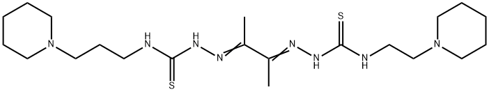 4-(2-Piperidinoethyl)-4'-(3-piperidinopropyl)[1,1'-(1,2-dimethyl-1,2-ethanediylidene)bisthiosemicarbazide] Struktur