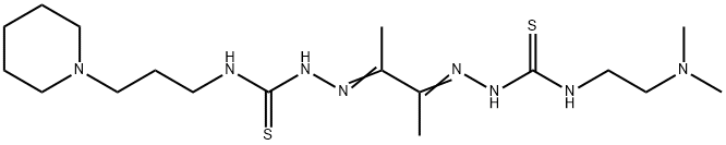 4-[2-(Dimethylamino)ethyl]-4'-(3-piperidinopropyl)[1,1'-(1,2-dimethyl-1,2-ethanediylidene)bisthiosemicarbazide] Struktur