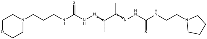 4-(3-Morpholinopropyl)-4'-[2-(pyrrolidin-1-yl)ethyl][1,1'-(1,2-dimethyl-1,2-ethanediylidene)bisthiosemicarbazide] Struktur