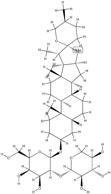 [(25S)-5β-Spirostan-3β-yl]2-O-(β-D-xylopyranosyl)-β-D-galactopyranoside 结构式