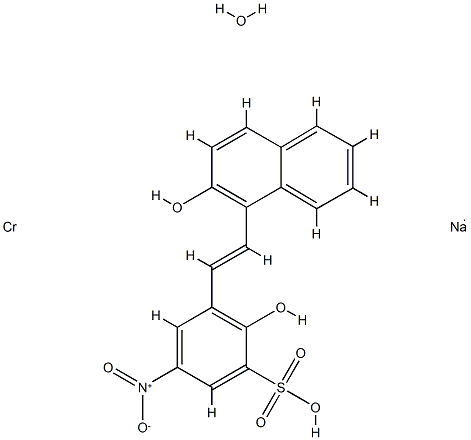 sodium hydroxy[2-hydroxy-3-[(2-hydroxy-1-naphthyl)azo]-5-nitrobenzenesulphonato(3-)]chromate(1-)  Struktur
