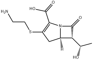 (5R)-3-[(2-Aminoethyl)thio]-6β-[(S)-1-hydroxyethyl]-7-oxo-1-azabicyclo[3.2.0]hept-2-ene-2-carboxylic acid Structure