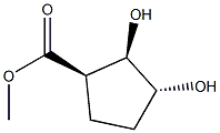 Cyclopentanecarboxylic acid, 2,3-dihydroxy-, methyl ester, (1-alpha-,2-alpha-,3-ba-)- (9CI) Struktur