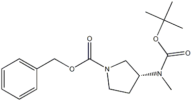 benzyl (3R)-3-[(tert-butoxycarbonyl)(methyl)amino]pyrrolidine-1-carboxylate,638217-49-9,结构式
