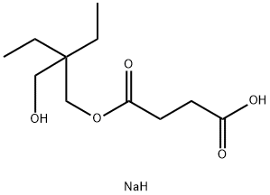 こはく酸1-ナトリウム4-(2,2-ジエチル-3-ヒドロキシプロピル) 化学構造式